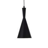 GloboStar® SHANGHAI 01025-C Μοντέρνο Κρεμαστό Φωτιστικό Καμπάνα Μονόφωτο 1 x E27 IP20 Μαύρο & Χρυσό Μέταλλο - Μ19 x Π19 x Υ38cm