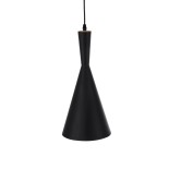 GloboStar® SHANGHAI 01025-C Μοντέρνο Κρεμαστό Φωτιστικό Καμπάνα Μονόφωτο 1 x E27 IP20 Μαύρο & Χρυσό Μέταλλο - Μ19 x Π19 x Υ38cm