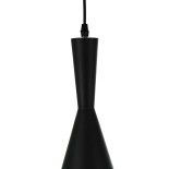 GloboStar® SHANGHAI 01025-C Μοντέρνο Κρεμαστό Φωτιστικό Καμπάνα Μονόφωτο 1 x E27 IP20 Μαύρο & Χρυσό Μέταλλο - Μ19 x Π19 x Υ38cm