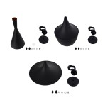 GloboStar® SHANGHAI 01025 Μοντέρνο Κρεμαστό Φωτιστικό Καμπάνα Σετ Τρίφωτο 3 x E27 IP20 Μαύρο & Χρυσό Μέταλλο - Μ79.5 x Π79.5 x Υ38cm
