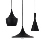 GloboStar® SHANGHAI 01025 Μοντέρνο Κρεμαστό Φωτιστικό Καμπάνα Σετ Τρίφωτο 3 x E27 IP20 Μαύρο & Χρυσό Μέταλλο - Μ79.5 x Π79.5 x Υ38cm
