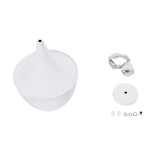 GloboStar® SHANGHAI 01026-A Μοντέρνο Κρεμαστό Φωτιστικό Καμπάνα Μονόφωτο 1 x E27 IP20 Λευκό & Χρυσό Μέταλλο - Μ25 x Π25 x Υ30cm