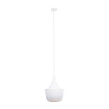 GloboStar® SHANGHAI 01026-A Μοντέρνο Κρεμαστό Φωτιστικό Καμπάνα Μονόφωτο 1 x E27 IP20 Λευκό & Χρυσό Μέταλλο - Μ25 x Π25 x Υ30cm