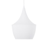 GloboStar® SHANGHAI 01026-A Μοντέρνο Κρεμαστό Φωτιστικό Καμπάνα Μονόφωτο 1 x E27 IP20 Λευκό & Χρυσό Μέταλλο - Μ25 x Π25 x Υ30cm