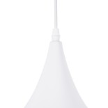 GloboStar® SHANGHAI 01026-A Μοντέρνο Κρεμαστό Φωτιστικό Καμπάνα Μονόφωτο 1 x E27 IP20 Λευκό & Χρυσό Μέταλλο - Μ25 x Π25 x Υ30cm