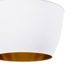 GLOBOSTAR® SHANGHAI 01026 Μοντέρνο Κρεμαστό Φωτιστικό Οροφής με Ντουί 3 x E27 AC 220-240V IP20 - Λευκό & Χρυσό - Μ79.5 x Π79.5 x Υ38cm - Σετ 3 Τεμαχίων
