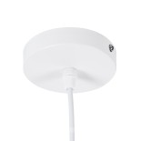 GloboStar® SHANGHAI 01026-A Μοντέρνο Κρεμαστό Φωτιστικό Καμπάνα Μονόφωτο 1 x E27 IP20 Λευκό & Χρυσό Μέταλλο - Μ25 x Π25 x Υ30cm