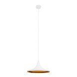 GLOBOSTAR® SHANGHAI 01026-B Μοντέρνο Κρεμαστό Φωτιστικό Οροφής με Ντουί 1 x E27 AC 220-240V IP20 - Λευκό & Χρυσό - Μ37 x Π37 x Υ17cm