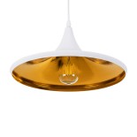 GLOBOSTAR® SHANGHAI 01026-B Μοντέρνο Κρεμαστό Φωτιστικό Οροφής με Ντουί 1 x E27 AC 220-240V IP20 - Λευκό & Χρυσό - Μ37 x Π37 x Υ17cm
