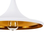 GLOBOSTAR® SHANGHAI 01026 Μοντέρνο Κρεμαστό Φωτιστικό Οροφής με Ντουί 3 x E27 AC 220-240V IP20 - Λευκό & Χρυσό - Μ79.5 x Π79.5 x Υ38cm - Σετ 3 Τεμαχίων