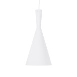 GloboStar® SHANGHAI 01026-C Μοντέρνο Κρεμαστό Φωτιστικό Καμπάνα Μονόφωτο 1 x E27 IP20 Λευκό & Χρυσό Μέταλλο - Μ19 x Π19 x Υ38cm