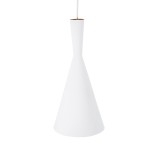 GloboStar® SHANGHAI 01026-C Μοντέρνο Κρεμαστό Φωτιστικό Καμπάνα Μονόφωτο 1 x E27 IP20 Λευκό & Χρυσό Μέταλλο - Μ19 x Π19 x Υ38cm