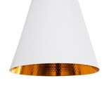 GLOBOSTAR® SHANGHAI 01026 Μοντέρνο Κρεμαστό Φωτιστικό Οροφής με Ντουί 3 x E27 AC 220-240V IP20 - Λευκό & Χρυσό - Μ79.5 x Π79.5 x Υ38cm - Σετ 3 Τεμαχίων