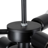 GloboStar® DELIR 01035 Μοντέρνο Φωτιστικό Οροφής Πλέγμα Πολύφωτο 9 x E27 IP20 Μαύρο Μέταλλο - Μ24 x Π24 x Υ23cm