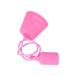 GloboStar® CABLITO 61553 Μοντέρνο Κρεμαστό Φωτιστικό Ανάρτηση Μονόφωτο 1 x E27 IP20 Ροζ Σιλικόνη - Μ4 x Π4 x Υ110cm