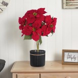 GloboStar® Artificial Garden CHRISTMASS FLOWER EUPHORBIA 20365 Τεχνητό Διακοσμητικό Χριστουγεννιάτικο Λουλούδι Αλεξανδρινό Υ49cm
