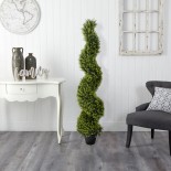 GloboStar® Artificial Garden LEMON CYPRESS SPIRAL 20408 Τεχνητό Διακοσμητικό Φυτό Λεμονόκυπάρισσο Υ150cm