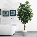 GloboStar® Artificial Garden FICUS BENJAMINA TREE 20431 Τεχνητό Διακοσμητικό Φυτό Φίκος Μπενζαμίνη Υ210cm