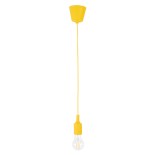 GloboStar® CABLITO 61555 Μοντέρνο Κρεμαστό Φωτιστικό Ανάρτηση Μονόφωτο 1 x E27 IP20 Κίτρινο Σιλικόνη - Μ4 x Π4 x Υ110cm