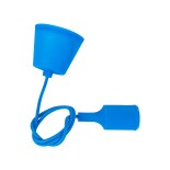 GloboStar® CABLITO 61558 Μοντέρνο Κρεμαστό Φωτιστικό Ανάρτηση Μονόφωτο 1 x E27 IP20 Μπλε Σιλικόνη - Μ4 x Π4 x Υ110cm