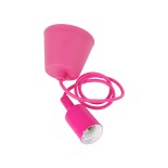 GloboStar® CABLITO 61552 Μοντέρνο Κρεμαστό Φωτιστικό Ανάρτηση Μονόφωτο 1 x E27 IP20 Ροζ Σιλικόνη - Μ4 x Π4 x Υ110cm