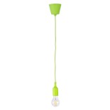 GloboStar® CABLITO 61557 Μοντέρνο Κρεμαστό Φωτιστικό Ανάρτηση Μονόφωτο 1 x E27 IP20 Πράσινο Σιλικόνη - Μ4 x Π4 x Υ110cm
