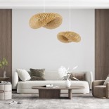 GLOBOSTAR® MEXICO 00719 Boho Κρεμαστό Φωτιστικό Οροφής με Ντουί 1 x E27 AC 220-240V IP20 - Μπεζ - Μ65 x Π46 x Υ30cm