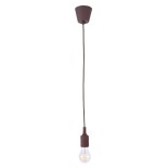 GloboStar® CABLITO 61561 Μοντέρνο Κρεμαστό Φωτιστικό Ανάρτηση Μονόφωτο 1 x E27 IP20 Καφέ Σιλικόνη - Μ4 x Π4 x Υ110cm