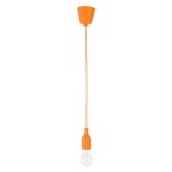 GloboStar® CABLITO 61554 Μοντέρνο Κρεμαστό Φωτιστικό Ανάρτηση Μονόφωτο 1 x E27 IP20 Πορτοκαλί Σιλικόνη - Μ4 x Π4 x Υ110cm