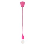 GloboStar® CABLITO 61552 Μοντέρνο Κρεμαστό Φωτιστικό Ανάρτηση Μονόφωτο 1 x E27 IP20 Ροζ Σιλικόνη - Μ4 x Π4 x Υ110cm
