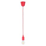 GloboStar® CABLITO 61551 Μοντέρνο Κρεμαστό Φωτιστικό Ανάρτηση Μονόφωτο 1 x E27 IP20 Κόκκινο Σιλικόνη - Μ4 x Π4 x Υ110cm