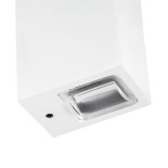 GloboStar® LINOR 60527 Φωτιστικό Τοίχου - Απλίκα Αρχιτεκτονικού Φωτισμού Εσωτερικού/Εξωτερικού Χώρου Up & Down LED 10W 1000lm 60° AC220-240V Αδιάβροχο IP65 - Σώμα Αλουμινίου & Tempered Glass - Μ12.5 x Π6 x Υ4cm - Θερμό Λευκό 2700K - Λευκό - Bridgelux Chip