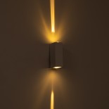 GloboStar® LINOR 60527 Φωτιστικό Τοίχου - Απλίκα Αρχιτεκτονικού Φωτισμού Εσωτερικού/Εξωτερικού Χώρου Up & Down LED 10W 1000lm 60° AC220-240V Αδιάβροχο IP65 - Σώμα Αλουμινίου & Tempered Glass - Μ12.5 x Π6 x Υ4cm - Θερμό Λευκό 2700K - Λευκό - Bridgelux Chip