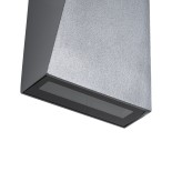 GloboStar® TRIANDE 60552 Φωτιστικό Τοίχου - Απλίκα Αρχιτεκτονικού Φωτισμού Εσωτερικού/Εξωτερικού Χώρου Up & Down LED 10W 1150lm 5° & 60° AC 220-240V Αδιάβροχο IP65 Μ8.5 x Π8.5 x Υ20cm - Θερμό Λευκό 2700K - Γκρι Ανθρακί - Bridgelux Chip - 3 Χρόνια Εγγύηση