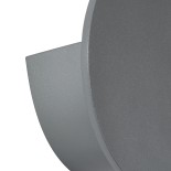 GLOBOSTAR® REDONDO 60573 Μοντέρνο Φωτιστικό Τοίχου - Απλίκα LED 10W 1000lm 60° AC 220-240V Αδιάβροχο IP65 Θερμό Λευκό 2700K - Bridgelux COB Chip & TÜV SÜD Driver - Γκρι Ανθρακί Ματ - Μ14 x Π14 x Υ4.5cm - 5 Χρόνια Εγγύηση