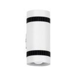 GloboStar® CANNONAL 60575 Φωτιστικό Τοίχου - Απλίκα Αρχιτεκτονικού Φωτισμού Εσωτερικού Χώρου Up & Down LED 10W 1150lm 30° AC 220-240V IP20 Μ5 x Π6.5 x Υ11cm - Θερμό Λευκό 2700K - Λευκό με Μαύρο - Bridgelux Chip - 3 Χρόνια Εγγύηση