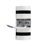 GloboStar® CANNONAL 60575 Φωτιστικό Τοίχου - Απλίκα Αρχιτεκτονικού Φωτισμού Εσωτερικού Χώρου Up & Down LED 10W 1150lm 30° AC 220-240V IP20 Μ5 x Π6.5 x Υ11cm - Θερμό Λευκό 2700K - Λευκό με Μαύρο - Bridgelux Chip - 3 Χρόνια Εγγύηση