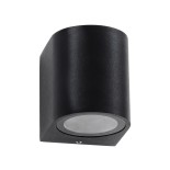 GloboStar® MURANO 60607 Φωτιστικό Τοίχου - Απλίκα Αρχιτεκτονικού Φωτισμού Εξωτερικού Χώρου Up or Down Αλουμινίου με Ντουί 1 x GU10 AC 220-240V Αδιάβροχο IP65 Μ8 x Π8 x Υ7cm - Μαύρο  - 5 Years Warranty