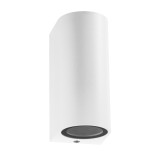 GloboStar® MURANO 60608 Φωτιστικό Τοίχου - Απλίκα Αρχιτεκτονικού Φωτισμού Εξωτερικού Χώρου Up & Down Αλουμινίου με Ντουί 2 x GU10 AC 220-240V Αδιάβροχο IP65 L15 x W8 x H6.8cm - Λευκό - 5 Years Warranty