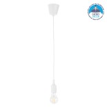 GLOBOSTAR® CABLITO 61550 Μοντέρνο Κρεμαστό Φωτιστικό Οροφής με Ντουί 1 x E27 AC 220-240V IP20 - Λευκό - Μ4 x Π4 x Υ110cm