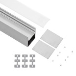 GloboStar® SURFACEPENDANT-PROFILE 70826-3M Προφίλ Αλουμινίου - Βάση & Ψύκτρα Ταινίας LED με Λευκό Γαλακτερό Κάλυμμα - Επιφανειακή & Κρεμαστή Χρήση - Πατητό Κάλυμμα - Ασημί - 3 Μέτρα - Μ300 x Π5 x Υ7cm