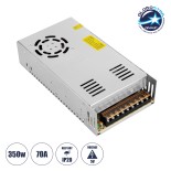 GloboStar® 73022 Μεταλλικό Τροφοδοτικό PELV για Προϊόντα LED 350W 70A - AC 220-240V σε DC 5V - IP20 L21.5 x W11.5 x H5cm - 3 Years Warranty