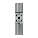 GloboStar® WALLY 77875 Φωτιστικό Τοίχου - Απλίκα Αρχιτεκτονικού Φωτισμού Εσωτερικού/Εξωτερικού Χώρου Up & Down Δίφωτο 2 x GU10 AC220-240V Αδιάβροχο IP65 - Σώμα Αλουμινίου & Tempered Glass - Μ6.4 x Π11 x Υ25cm - Ασημί - 5 Years Warranty