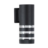 GloboStar® ORION 77882 Φωτιστικό Τοίχου - Απλίκα Αρχιτεκτονικού Φωτισμού Εσωτερικού/Εξωτερικού Χώρου Up or Down Μονόφωτο 1 x GU10 AC220-240V Αδιάβροχο IP65 - Σώμα Αλουμινίου & Tempered Glass - Μ9 x Π15 x Υ23.2cm - Μαύρο - 5 Years Warranty