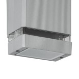GloboStar® QUATRO 77894 Φωτιστικό Τοίχου - Απλίκα Αρχιτεκτονικού Φωτισμού Εσωτερικού/Εξωτερικού Χώρου Up or Down Μονόφωτο 1 x GU10 AC220-240V Αδιάβροχο IP65 - Σώμα Αλουμινίου & Tempered Glass - Μ11 x Π10 x Υ16.4cm - Γκρί - 5 Years Warranty