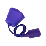 GloboStar® CABLITO 61560 Μοντέρνο Κρεμαστό Φωτιστικό Ανάρτηση Μονόφωτο 1 x E27 IP20 Μωβ Σιλικόνη - Μ4 x Π4 x Υ110cm