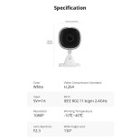 GloboStar® 80105 SONOFF S-CAM Slim Smart Home Security Camera WiFi 2.4GHz 1080P 130° Two Way Audio - Local & Cloud Storage - Nigh Vision - Motion Detection - Motion Alarm DC 5V 1A