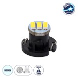 GLOBOSTAR® T4.2 81008 Λάμπα T4.2 11mm B8.5d LED 0.18W 28lm 120° DC 12V IP20 Ψυχρό Λευκό 6000K - 3 x Epistar SMD4014 Chip - Μ1.1 x Π1.1 x Υ0.8cm - 1 Χρόνο Εγγύηση
