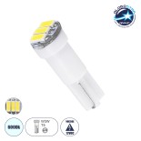 GloboStar® 81036 Λάμπα Αυτοκινήτου LED T5 3xSMD4014 0.9W 135lm 120° DC 12-16V IP20 Φ0.6 x Υ1.8cm Ψυχρό Λευκό 6000K