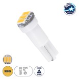 GloboStar® T5 81037 Λάμπα Αυτοκινήτου LED 3xSMD4014 0.9W 135lm 120° DC 12V IP20 Φ0.6 x Υ1.8cm Θερμό Λευκό 3000K